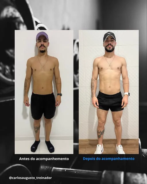 Aluno do Alta Performance Clube antes e depois do acompanhamento